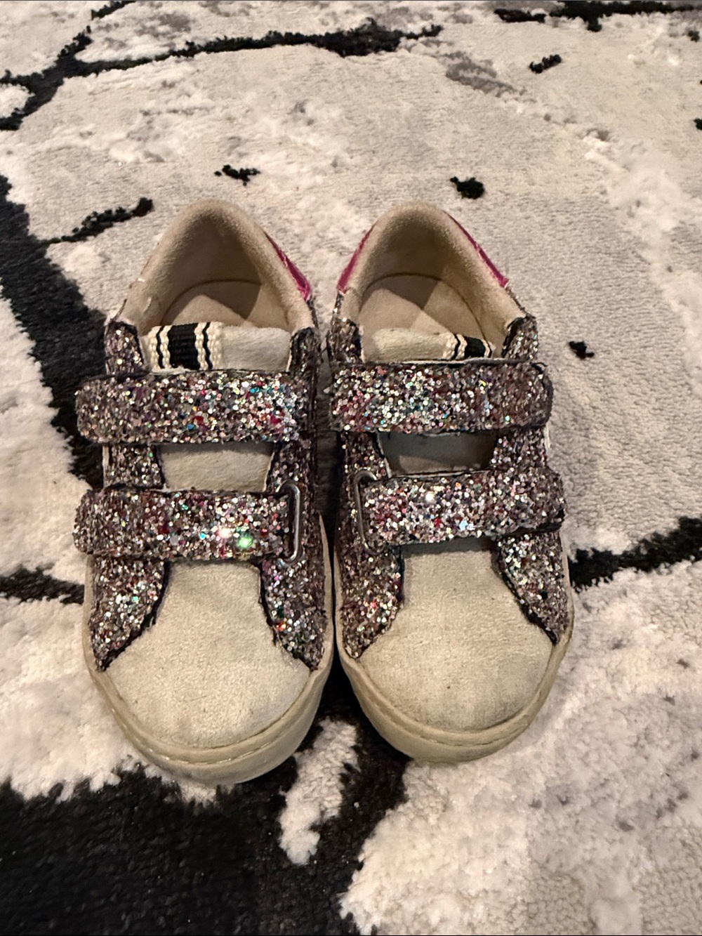 ShuShop Toddler Glitter Velcro Sneakers - Pink Sparkle size 8